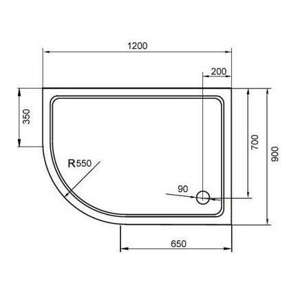 Акриловый поддон Cezares TRAY-M-RH-120/90-550-35-W-R 120х90 см - фото 2