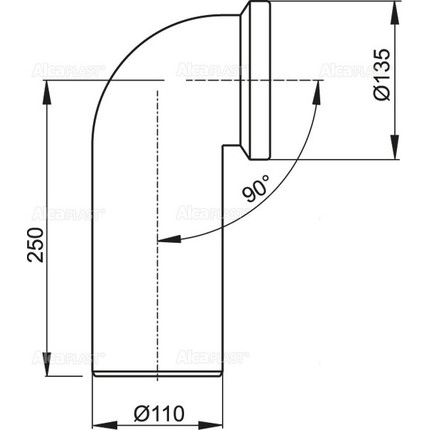 Колено для унитаза AlcaPlast A90-90 - фото 2