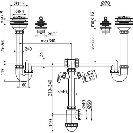 Универсальный комплект для мойки AlcaPlast A8000 - фото 2