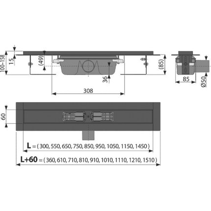 Трап AlcaPlast APZ1BLACK-650, Цвет производителя: чёрный, Размер трапа: 650 - фото 3
