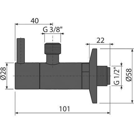 Угловой вентиль AlcaPlast ARV001-BLACK с фильтром - фото 2
