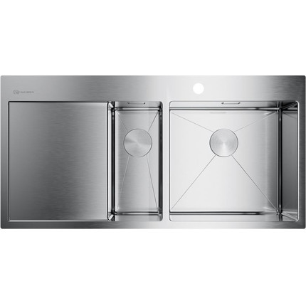 Кухонная мойка Omoikiri AKISAME 100-2-IN-R (4973547) 1,2 мм, нержавеющая сталь, Цвет производителя: нержавеющая сталь матовая - фото 