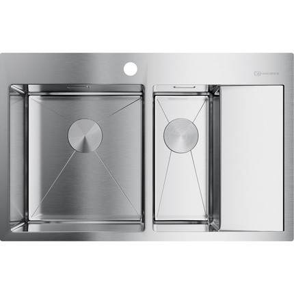 Кухонная мойка Omoikiri AKISAME 78-2-IN-L (4973062) 1,2 мм, нержавеющая сталь, Цвет производителя: нержавеющая сталь матовая - фото 