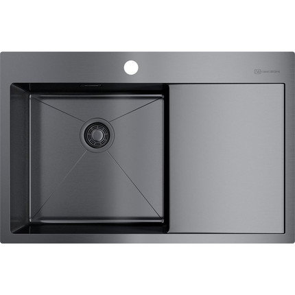 Кухонная мойка Omoikiri AKISAME 78-GM-L (4973099) 1,2 мм, вороненая сталь, Цвет производителя: вороненая сталь - фото 