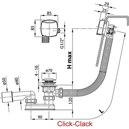 Сифон для ванны Ravak X01505 металл - фото 4