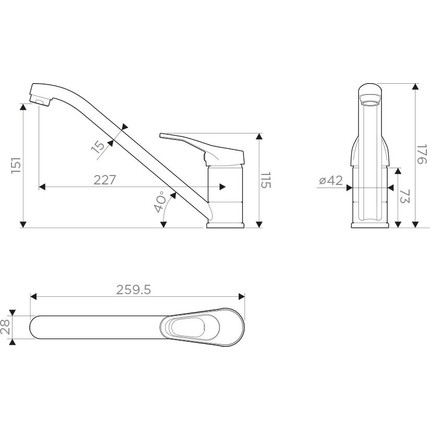 Смеситель для кухни Omoikiri Kado-PL 4994163, хром/платина - фото 2