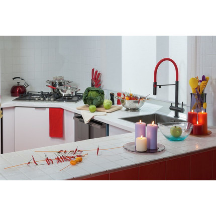 Смеситель для кухни Omoikiri Kanto-PVD-GM 4994013, вороненая сталь/красный - фото 13