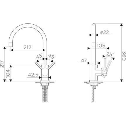 Смеситель для кухни Omoikiri Wakayama-C 4994243, хром - фото 4
