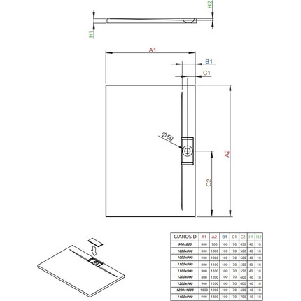 Поддон мраморный Radaway Giaros D 100х80 см MKGD1080-03 - фото 3