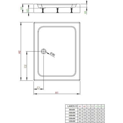 Поддон акриловый Radaway Laros D Compact 100х80 см SLD81017-01 - фото 2