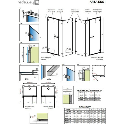Душевое ограждение Radaway Arta KDS I + S2 140х90 см L/R, хром/прозрачное - фото 3