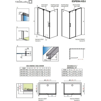Душевое ограждение Radaway Espera KDJ 120х100 см L/R, хром/прозрачное - фото 4