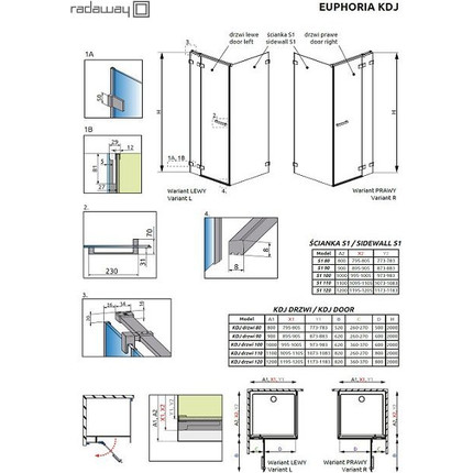 Душевое ограждение Radaway Euphoria KDJ 120х120 см L/R, хром/прозрачное - фото 3