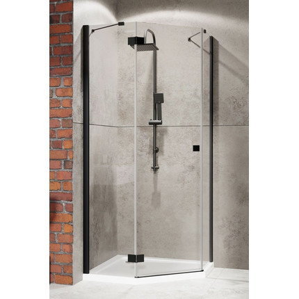 Душевое ограждение Radaway Essenza New Black PTJ 90х90 см L/R, черный/прозрачное - фото 