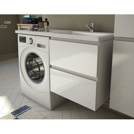 Тумба подвесная с раковиной-столешницей Эстет Dallas Luxe 120 см R, 2 ящика ФР-00001929 - фото 