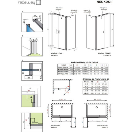 Душевое ограждение Radaway Nes KDS II 120х100 см L/R, хром/прозрачное - фото 3