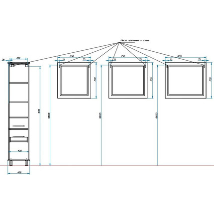 Пенал напольный Эстет Bali Classic 43 см, левый ФР-00002157 - фото 4