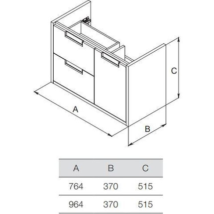 Тумба подвесная с раковиной Roca Etna 100 см 857302806, белый - фото 4