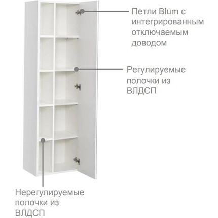 Пенал подвесной Roca Etna 45 см 857303445, дуб верона - фото 4