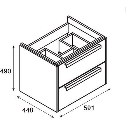 Тумба подвесная с раковиной Roca Lago 60 см 857295444, дуб светлый - фото 10