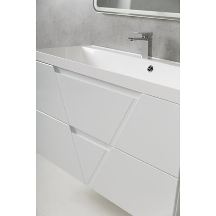 Тумба подвесная с раковиной BelBagno VITTORIA-1000-2C-SO-BL 100 см, белый - фото 5