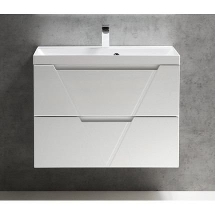 Тумба подвесная с раковиной BelBagno VITTORIA-1000-2C-SO-BL 100 см, белый - фото 