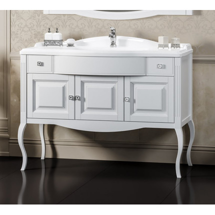 Тумба напольная с раковиной Opadiris Лаура 120 см, белый матовый - фото 