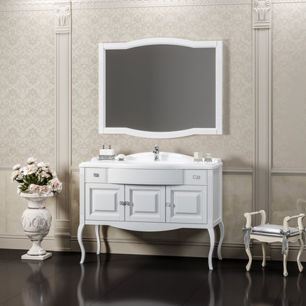 Тумба напольная с раковиной Opadiris Лаура 120 см, белый матовый - фото 5