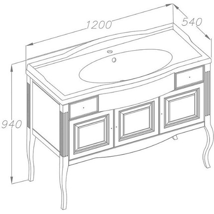Тумба напольная с раковиной Opadiris Лаура 120 см, белый матовый - фото 4