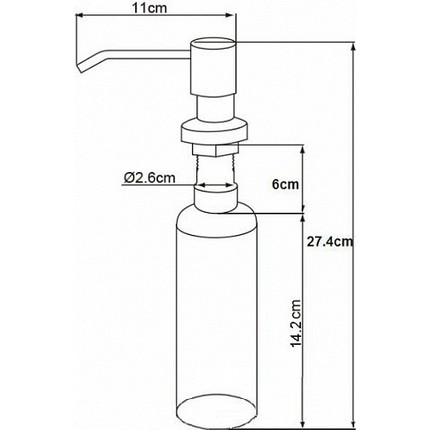 Дозатор для моющего средства Oulin OL-401D, хром - фото 3