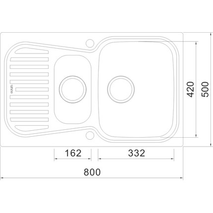 Кухонная мойка Oulin OL-359S 1 мм, нержавеющая сталь - фото 5