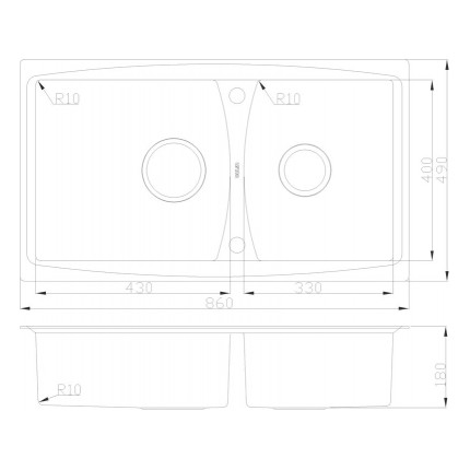 Кухонная мойка Oulin OL-S8203 1,2 мм, нержавеющая сталь - фото 4