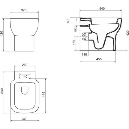 Унитаз приставной безободковый BelBagno Vaso BB127CB - фото 8