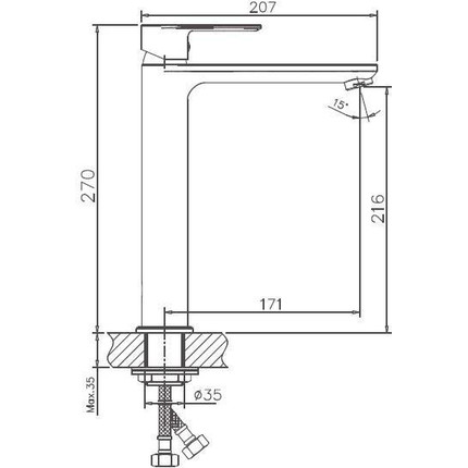 Смеситель для раковины высокий Haiba HB11505 - фото 2