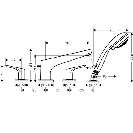 Смеситель для ванны Hansgrohe Focus 31936000 - фото 3