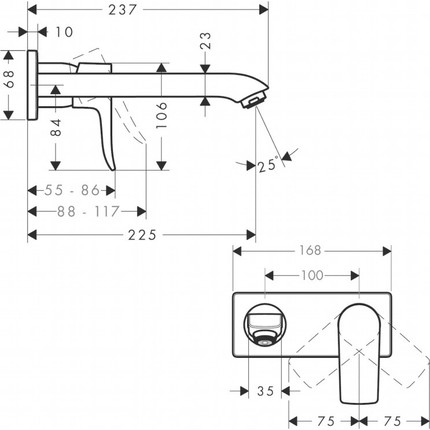 Смеситель для раковины настенный Hansgrohe Metris 31086000 - фото 8
