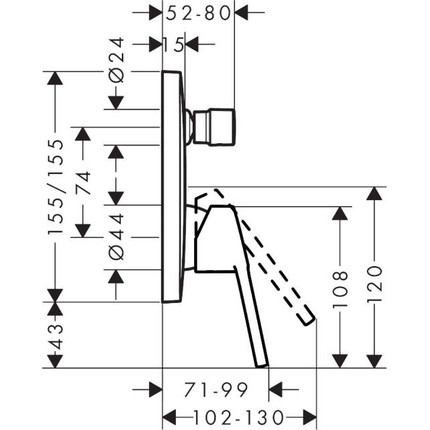 Смеситель для ванны Hansgrohe Logis Loop 71264000 - фото 5