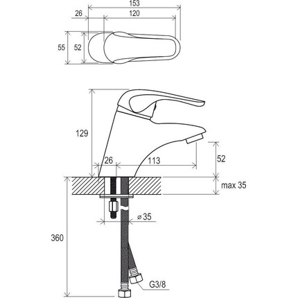 Смеситель для раковины Ravak Rosa RS 012.00 X070022 - фото 3