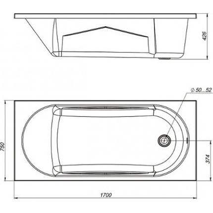 Панель боковая Mirsant Каспий Premium 75 см L - фото 2