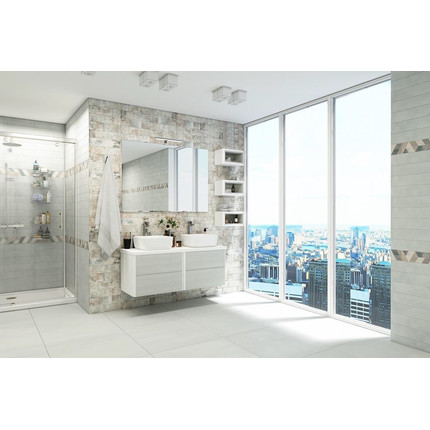 Тумба подвесная со столешницей Акватон Брук 60 см 1A201901BCDL0, белый/дуб латте - фото 2