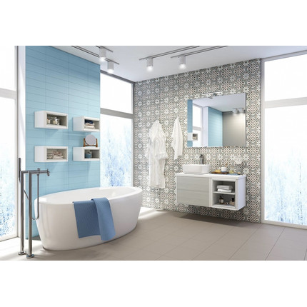 Тумба подвесная со столешницей Акватон Брук 60 см 1A201901BCDL0, белый/дуб латте - фото 4