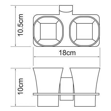 Стакан двойной для зубных щеток WasserKraft Exter K-5228D, цвет светлая бронза - фото 4