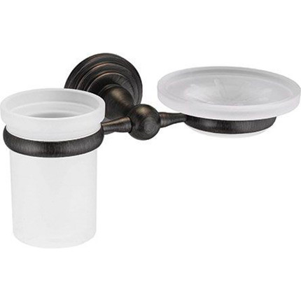 Стакан с мыльницей WasserKraft Isar K-7326, цвет тёмная бронза - фото 