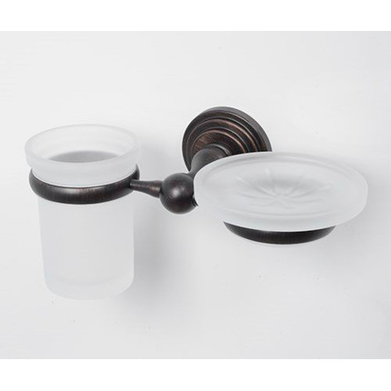 Стакан с мыльницей WasserKraft Isar K-7326, цвет тёмная бронза - фото 2