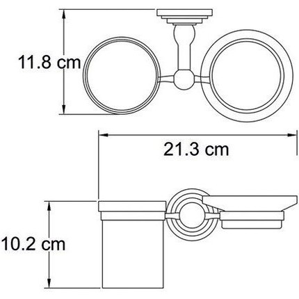 Стакан с мыльницей WasserKraft Isar K-7326, цвет тёмная бронза - фото 4