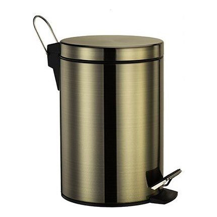 Ведро для мусора с педалью WasserKraft Exter K-645, цвет светлая бронза - фото 