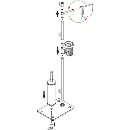 Стойка с держателем и ёршиком WasserKraft Exter K-1234, цвет светлая бронза - фото 3