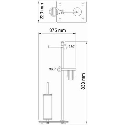 Стойка с держателем и ёршиком WasserKraft Exter K-1234, цвет светлая бронза - фото 4