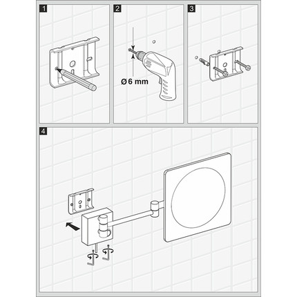 Зеркало косметическое настенное WasserKraft K-1008 - фото 4