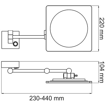 Зеркало косметическое настенное WasserKraft K-1008 - фото 5